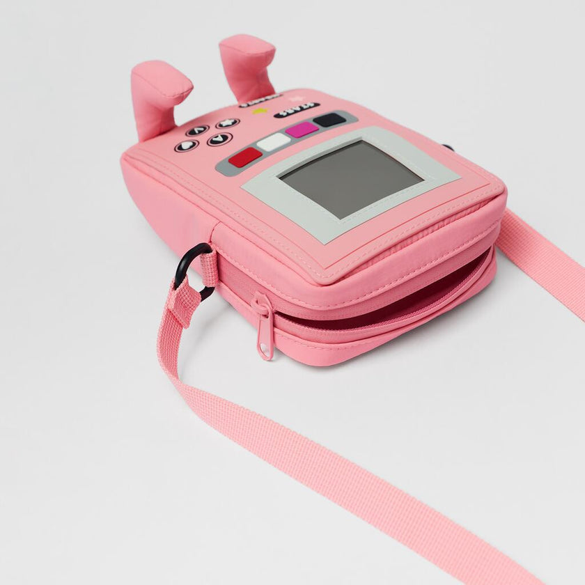 Cute Game Controller Cartoon Messenger Bag for Girls – Mini Oxford Crossbody | Pink