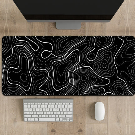 Abstract Line Pattern Large Mouse Pad – Non-Slip Rubber Base, 6 Styles