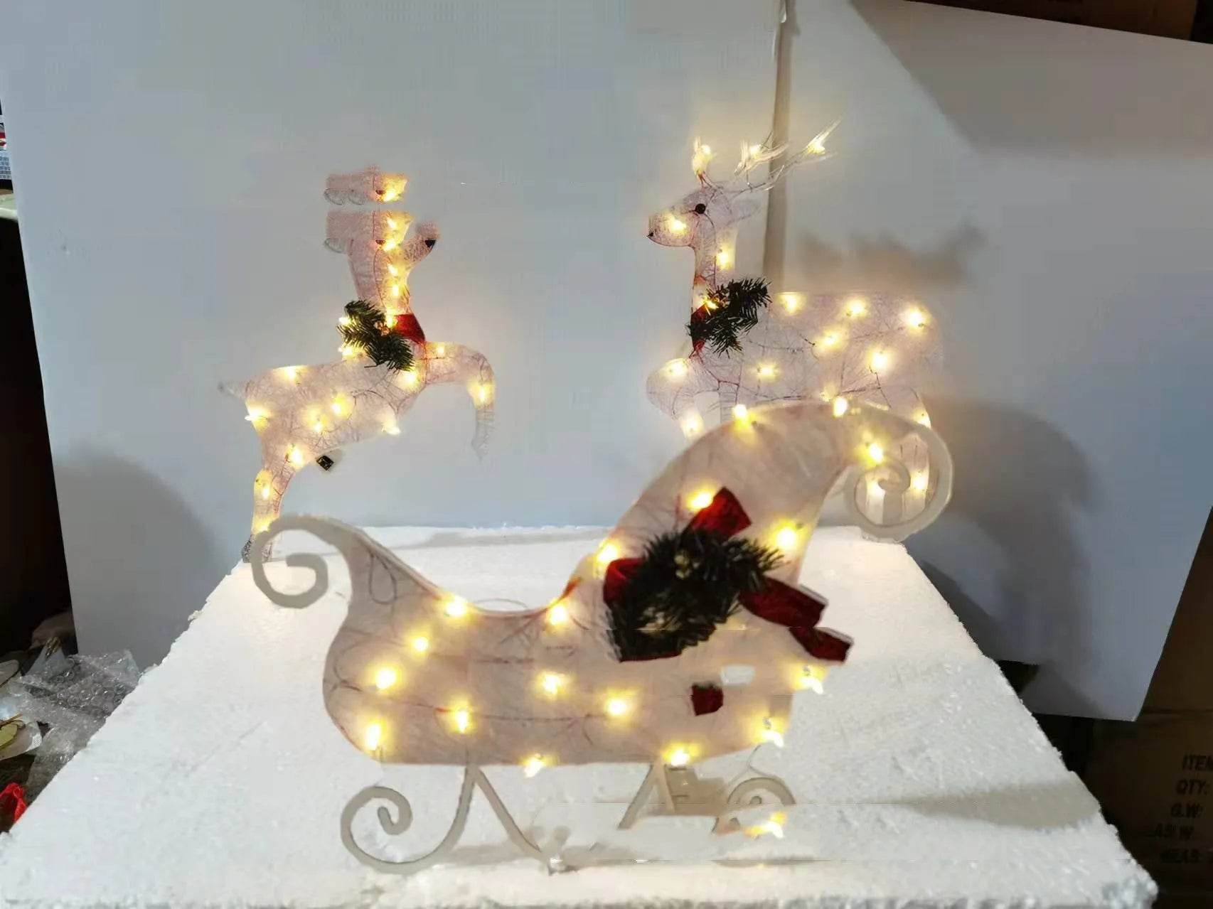 Christmas Scene Decoration With LED Lights Christmas Snowman Ornaments