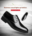 Men's Genuine Leather Business Dress Shoes – Wide Fit, Sizes 34–48