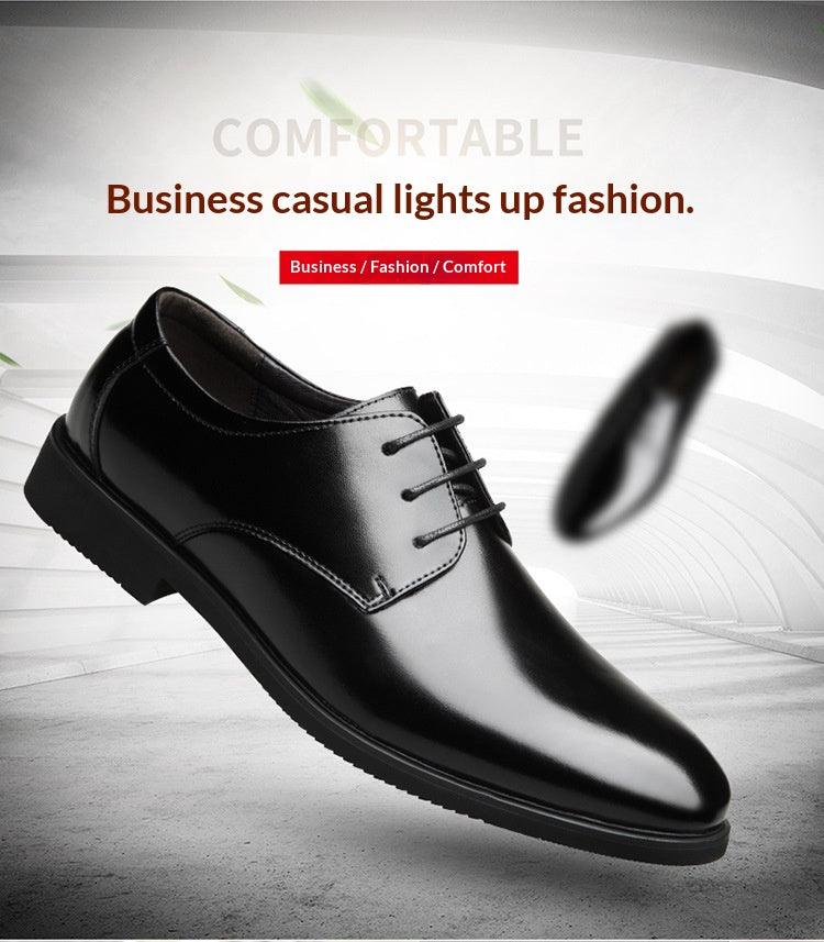 Men's Genuine Leather Business Dress Shoes – Wide Fit, Sizes 34–48