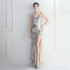 Colorful Sequin Sling Split Sheath Long Dinner Party Dress