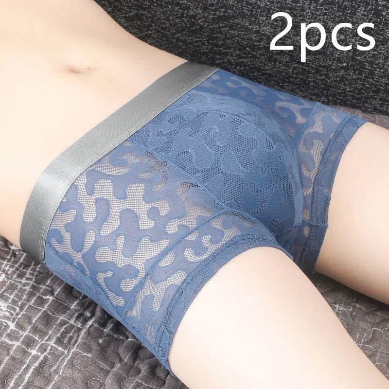 Ice Silk Men's Breathable Quick-drying boxer briefs Spandex underwear