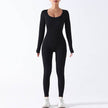 Women’s Seamless Long Sleeve Yoga Jumpsuit, Full Body Activewear One-Piece