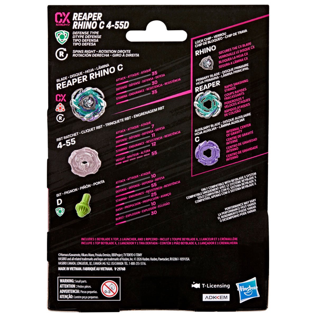 (Hasbro) Beyblade X - Reaper Rhino C 4-55D CX Starter Pack