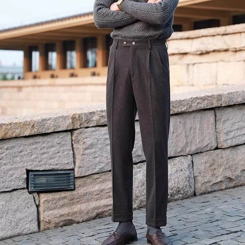 Woolen Draping Straight leg business office Work trouser for men