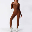 Women’s Seamless Long Sleeve Yoga Jumpsuit, Full Body Activewear One-Piece