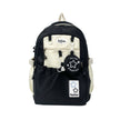Kawaii Star Patch School Backpack for Girls – Large Capacity Nylon Bag