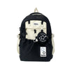 Kawaii Star Patch School Backpack for Girls – Large Capacity Nylon Bag