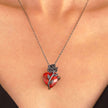 Punk Rose Love Necklace Fashion Personality Heart-shaped Clavicle Chain Pendant Necklace For Valentine's Day