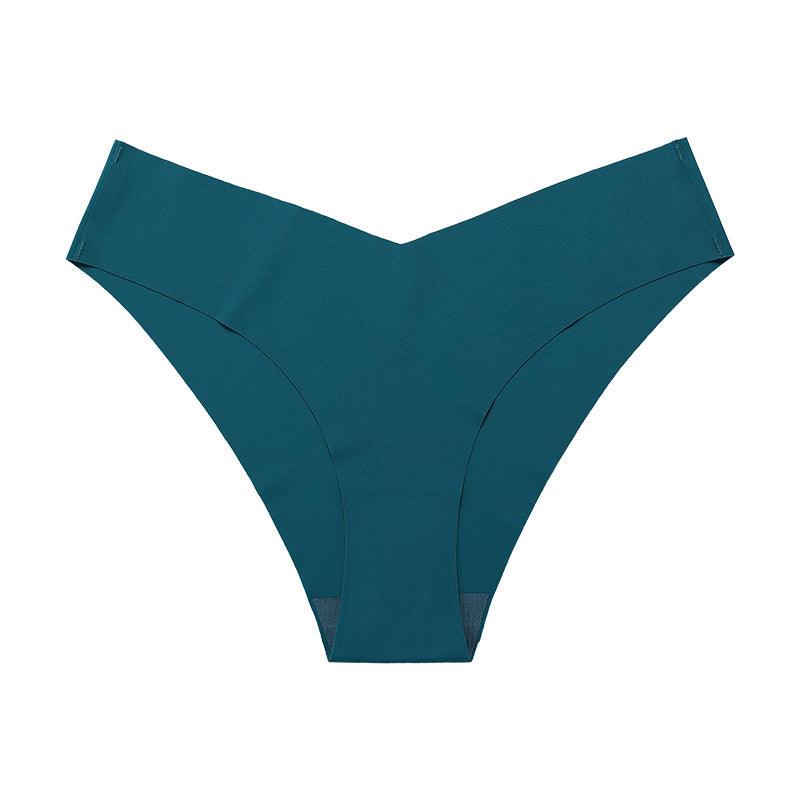 Women's Seamless Ice Silk Briefs with V-Waistband for Everyday Comfort