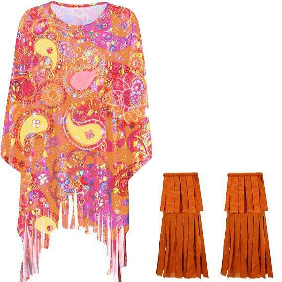 Tie Dye Cloak Costume Halloween Party Clothing Suit