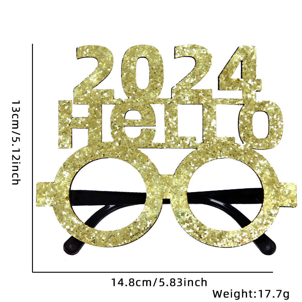 New Year Party Photo Prop Glasses Set – Funny NYE Novelty Glasses & Hats