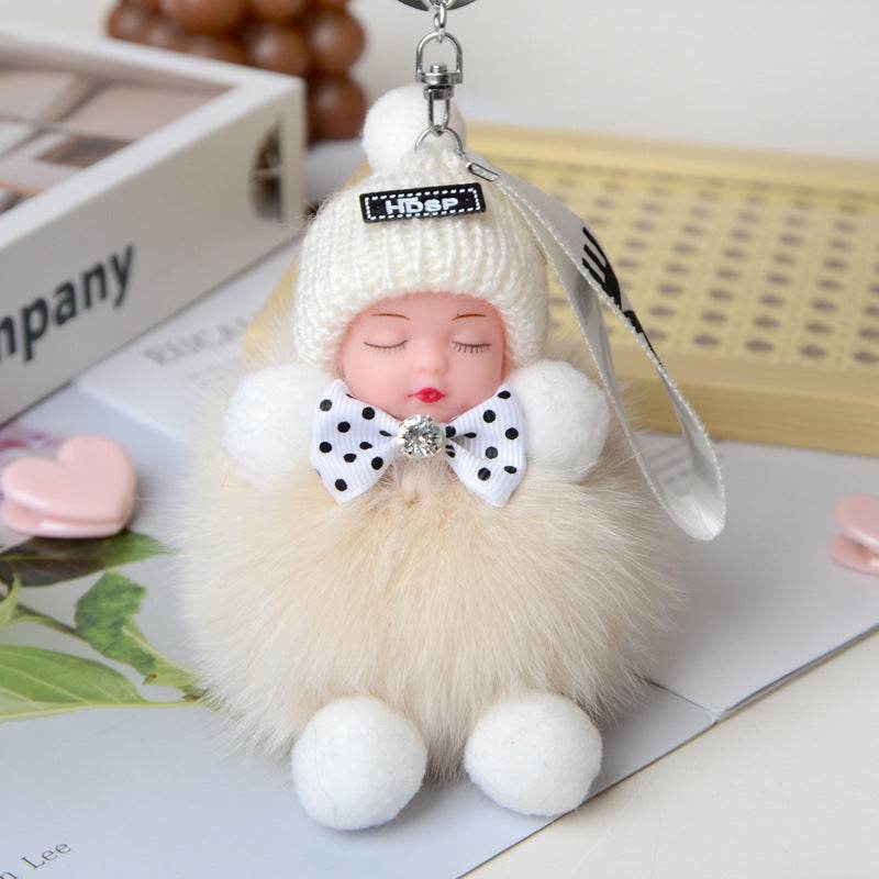 Cute Sleeping Doll Plush Doll Keychain Pendant Backpack Handbag Wallet Accessories