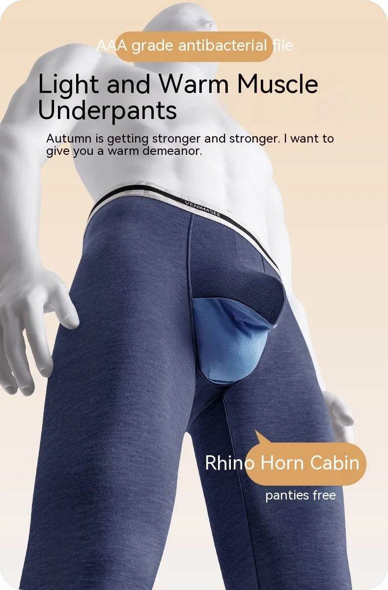 Rhinoceros Horn Big Bag Autumn Long John Pouch panties men's underwear