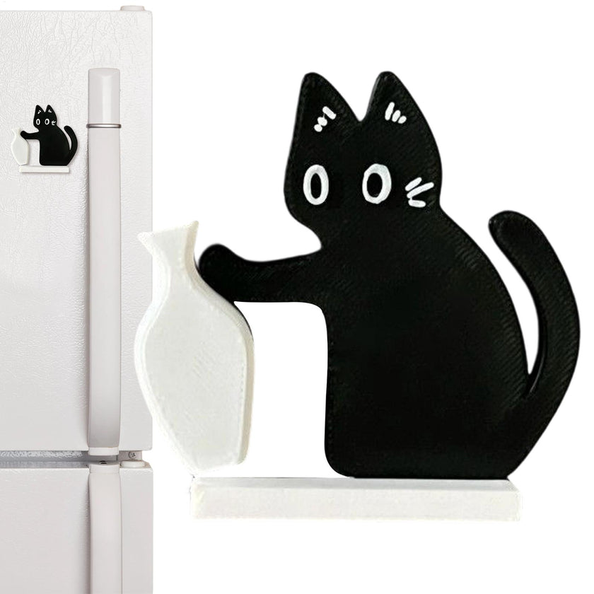 Black Cat Fridge Magnet Acrylic Refrigerator Sticker | Kitchen Decor Gift Canada & USA