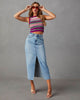 Women's Fashion Slimming front split Midi Denim Skirt