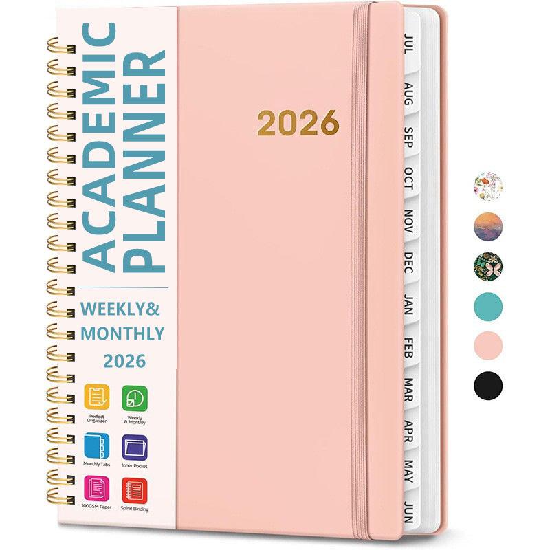 A5 Coil Planner Notebook 2026 – Spiral Bound Daily Planner in 6 Colours