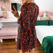 Spring Summer V-neck Long sleeve Floral Mini dress