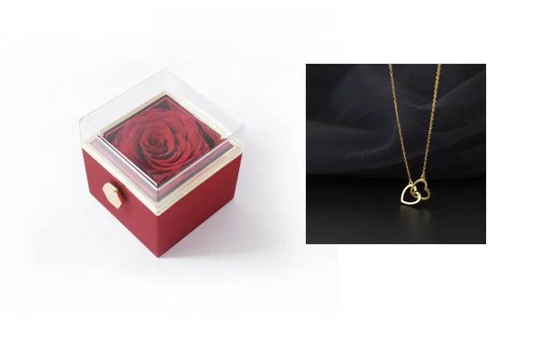 Fashion Acrylic Rotating  Valentine  Rose Jewelry gift  Box