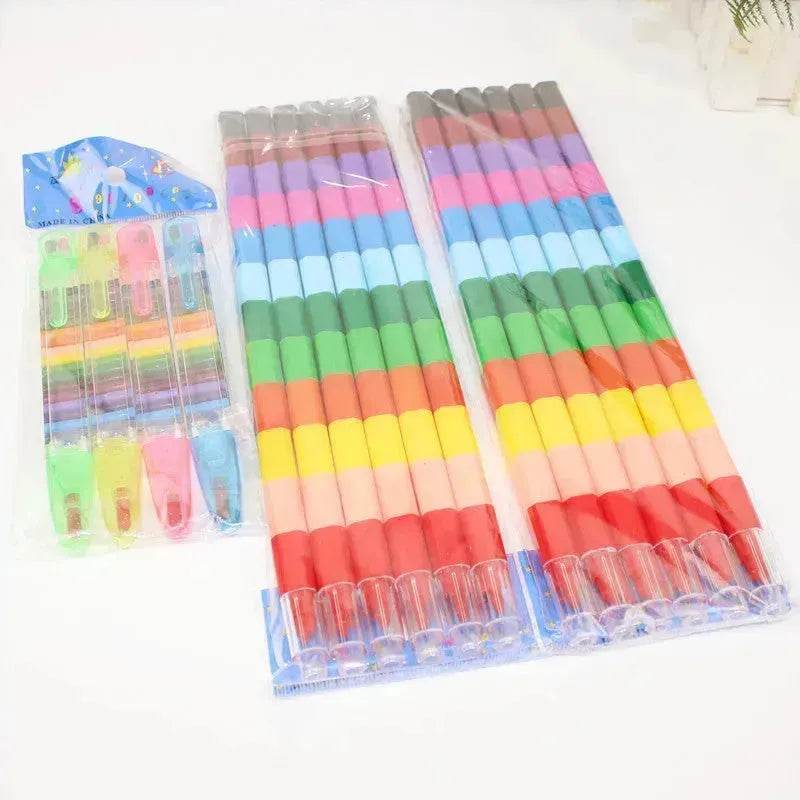 Creative Building Blocks Coloring Crayon 12 Colors Square Crayon Crayon Stationery