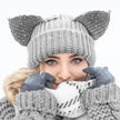 Devil Ears Thickened All Acrylic Knitted Beanie Hat