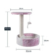 Cat Scratching Post with Platform & Hanging Toy – Multi Level Cat Tree Scratcher with Plush Bed
