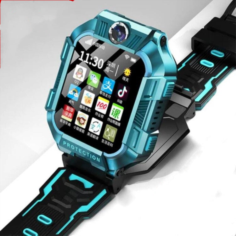 A63 Kids 4G Smart Watch – GPS, Waterproof, Camera, Green & Purple