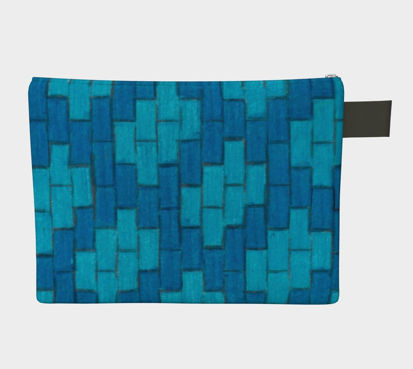 Zippered Cotton Canvas Carry all | Blue Bricks