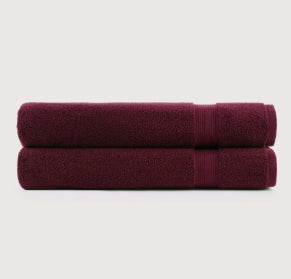 Pure Cotton Bath Towel Set – Burgundy & Turquoise | 500gsm Wholesale Towels