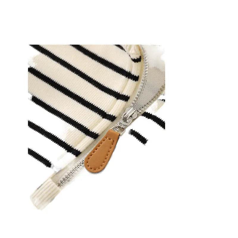 Kids Striped Zip Sweatshirt, Polo Collar Pullover Top