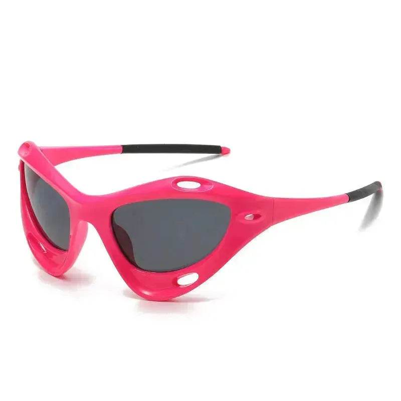Fashion Large Frame Cat Eye Personality Hollow Out Cycling Sunglasses for Men