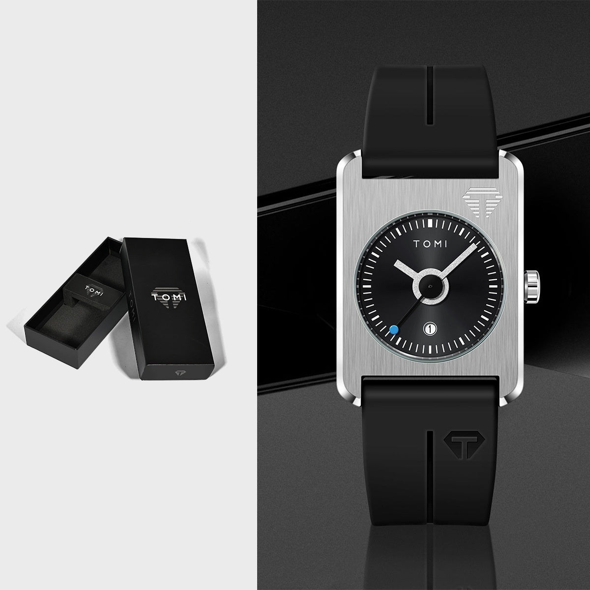 Square Calendar Watch for Men & Women – Sporty Quartz Wristwatch