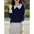 Lapels Bottoming Sweater blouse top For Women