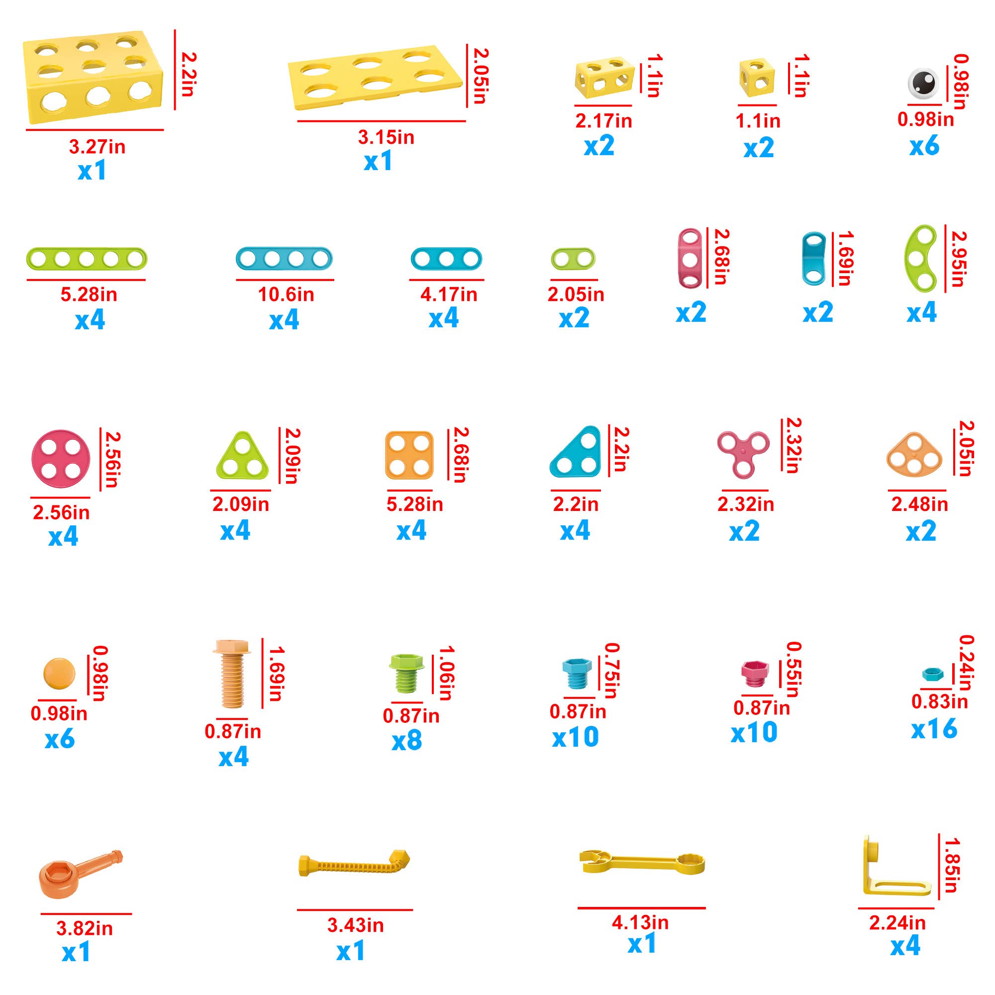 PicassoTiles - PicassoTiles 115pc Engineering Construction Set