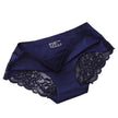 Women's Ice Silk Lace Briefs 3-Pack Seamless Mid-Waist Floral Underwear