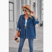 Loose Denim Jacket – Medium Length Cotton Streetwear