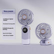 Handheld Fan Digital Display Hanging Neck Folding Charging