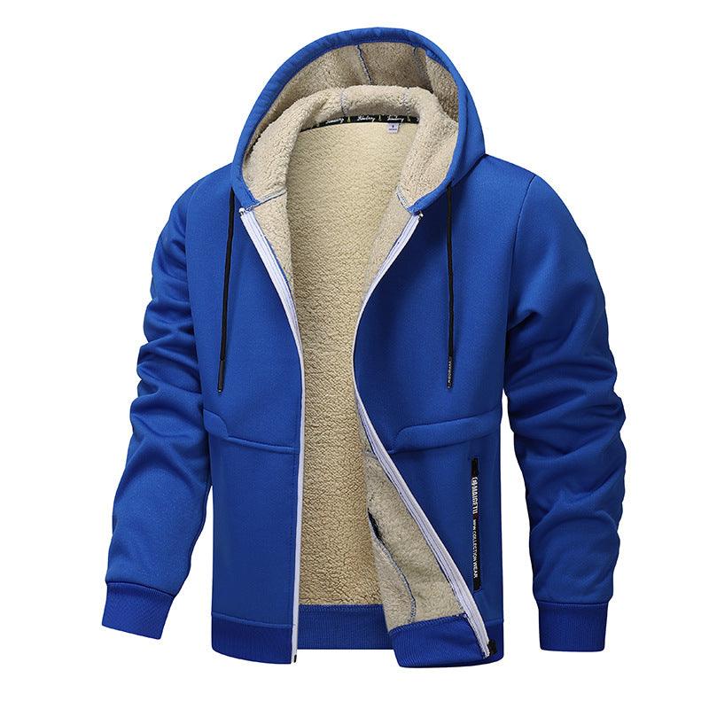 Lambswool Coat – Men’s Warm Polyester Winter Coat in Solid Colors