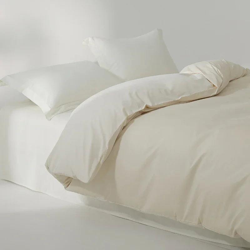 100% Cotton Sanding Duvet Cover Set - Thickened Solid Colour for Autumn and Winter
