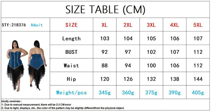 Women's Fashion Sleeveless Denim Stitching Mesh Jeans Tassel Dress