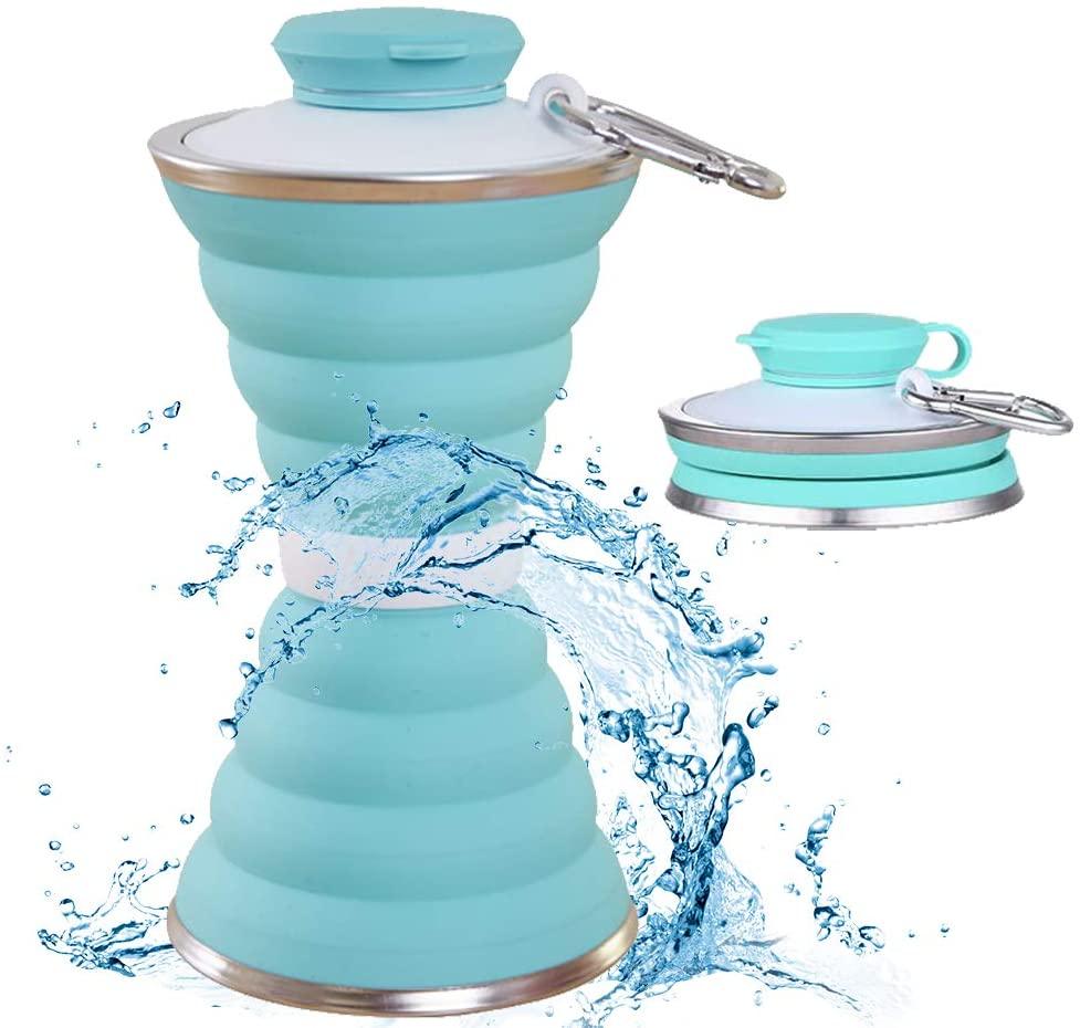 Collapsible Silicone Water Bottle – Foldable Leak-Proof BPA-Free Travel Bottle for Gym, Hiking & Outdoor | 500ml