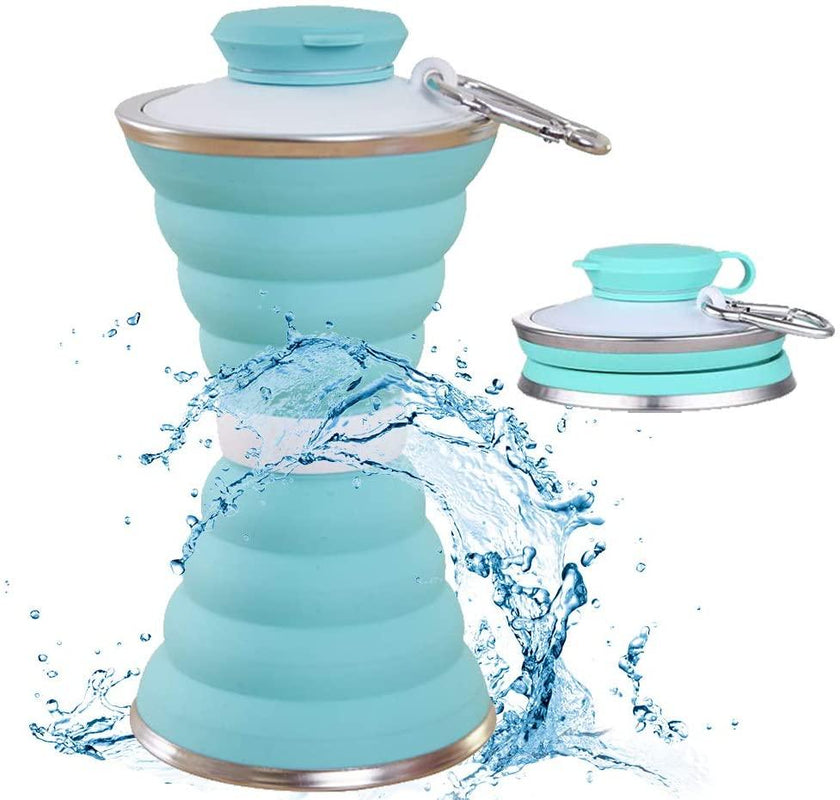 Collapsible Silicone Water Bottle – Foldable Leak-Proof BPA-Free Travel Bottle for Gym, Hiking & Outdoor | 500ml