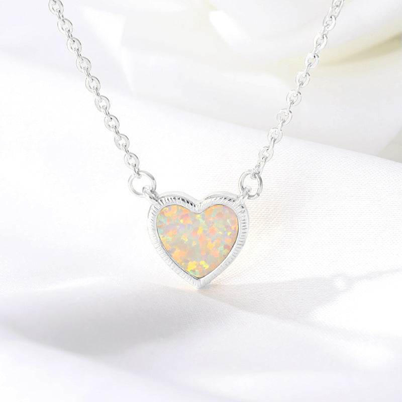 Romantic Heart Necklace Copper Zircon Pendant Necklace for women