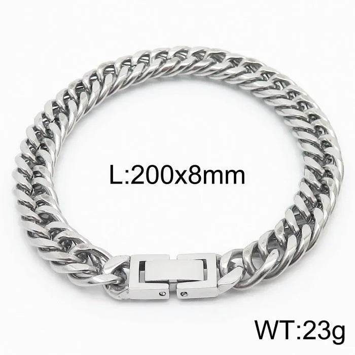 Cuban Link Chain Trimming Chain Jewelry Buckle Titanium Steel Bracelet