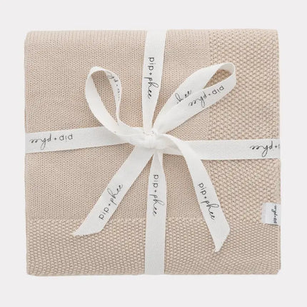 Knit Organic Cotton Blanket | Sand | Pip + Phee