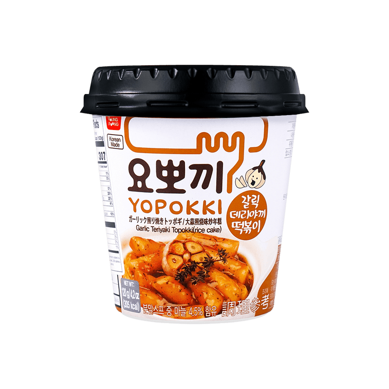 YP Yopokki Garlic Teriyaki Topokki Rice Cake (120G) [Best Before Date: 2026.09.18]