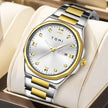 TOMI Diamond Encrusted Quartz Watch for Men – Stainless Steel Dress Watch