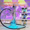 Arabic Hookah Full Set Bar Kettle Stainless Steel Large Single And Double Tube