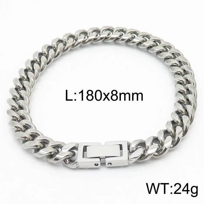 Cuban Link Chain Trimming Chain Jewelry Buckle Titanium Steel Bracelet
